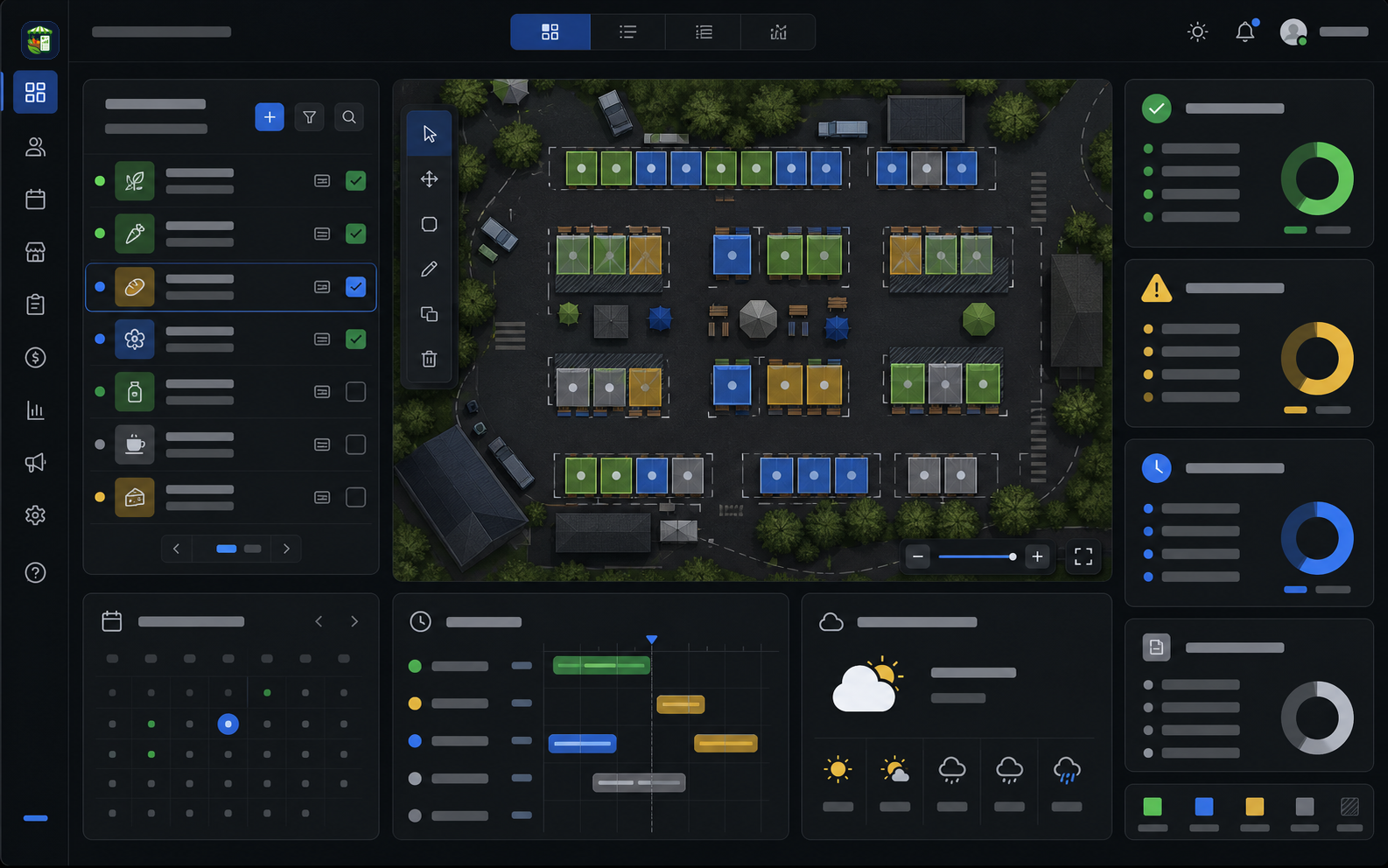 Farmers market software comparison workspace in The Market Manager