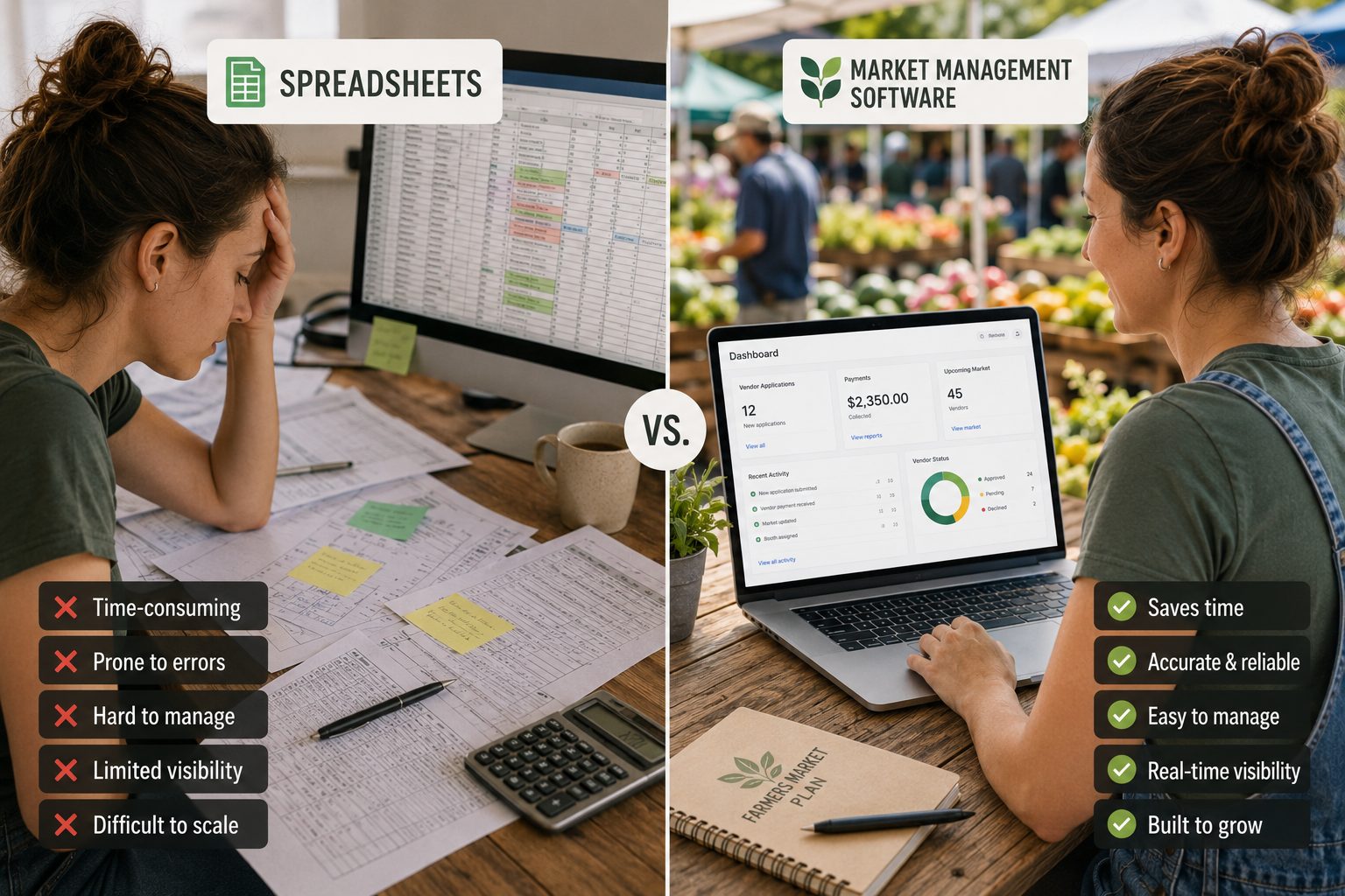 Spreadsheet vs Farmers Market Management Software